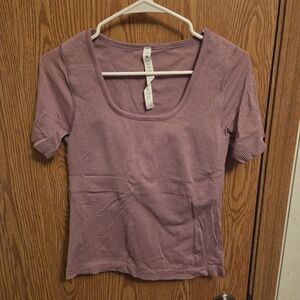 Lululemon Scoop Neck Ribbed Top Size 10 Women's